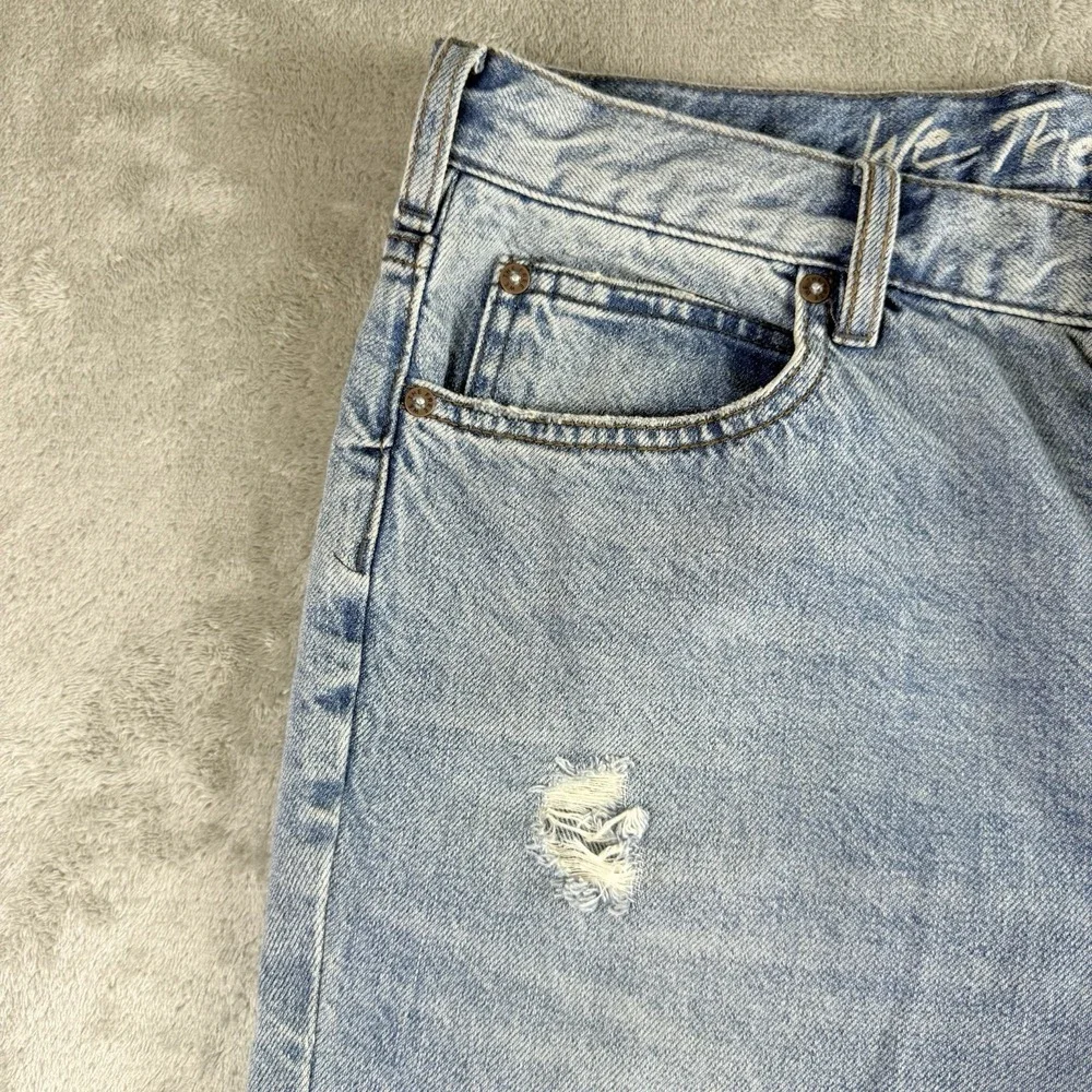 We The Free Light Blue Distressed Straight Leg Jeans